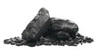 Leinwandbild Motiv black coal chunks isolated on white background
