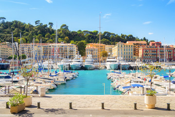 Wall Mural - Port of Nice at a sunny summer day