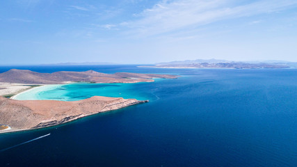 Wall Mural - Aerial panoramics from Espiritu Santo Island, Baja California Sur, Mexico.