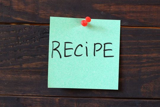 Recipe on the sticker