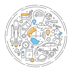 Wall Mural - vector line web design concept for science