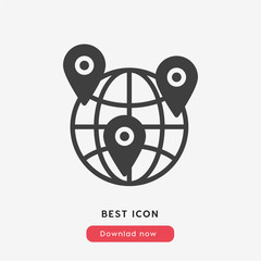 Poster - location on web icon vector