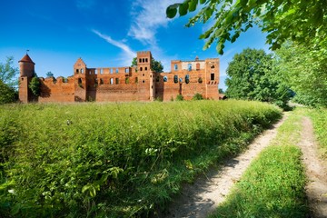 Poster - Ruins of medieval teutonic knights castle in Szymbark, Poland (former Schonberg, East Prussia)