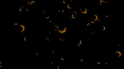 Poster - Animation of falling Crescent on a black background. Concept of a children's tale. Good night kids