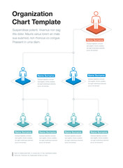 Poster - Simple company organization hierarchy chart template with place for your content. Easy to use for your website or presentation.