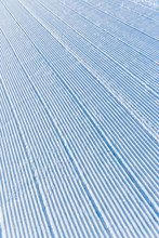 Perfectly Groomed Corduroy Snow For Skiing, Stowe, Vermont, USA