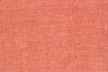 Wall Mural - Canvas, coral color, burlap with visible texture. Close Up of jute, texture pattern for background