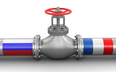 Poster - Pipeline with flags. Image with clipping path