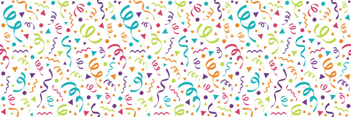 Wall Mural - carnaval party seamless texture with colorful serpentines. vector