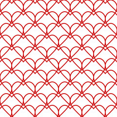 Poster - Seamless pattern background hearts, vector grid of hearts for lovers, love Wallpaper for Valentine day