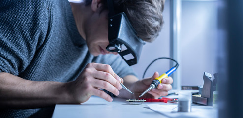 student laboratory work in university laboratory horisontal wide banner b