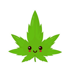 Sticker - Cute funny smiling happy marijuana 