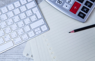 notebook and calculator