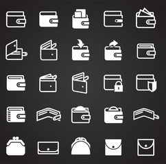 Poster - Wallet icons on black background for graphic and web design, Modern simple vector sign. Internet concept. Trendy symbol for website design web button or mobile app