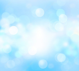 Poster - abstract blue background with bokeh