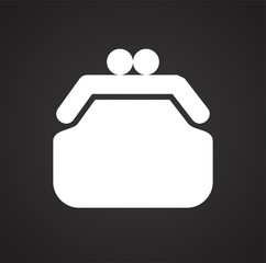 Poster - Wallet icons on black background for graphic and web design, Modern simple vector sign. Internet concept. Trendy symbol for website design web button or mobile app