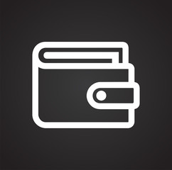 Poster - Wallet icons on black background for graphic and web design, Modern simple vector sign. Internet concept. Trendy symbol for website design web button or mobile app