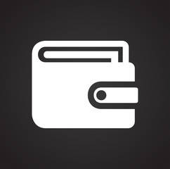 Fototapete - Wallet icons on black background for graphic and web design, Modern simple vector sign. Internet concept. Trendy symbol for website design web button or mobile app