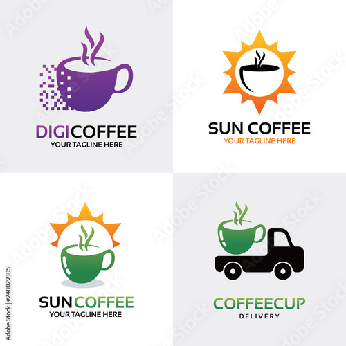 Coffee Cup Logo Set Design Template Inspiration Buy This Stock Vector And Explore Similar Vectors At Adobe Stock Adobe Stock