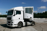 Fototapeta  - white truck with trailer