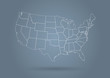USA map grey white outline 