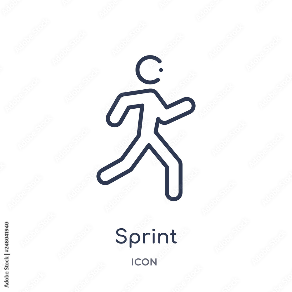 sprint icon from olympic games outline collection. Thin line sprint ...