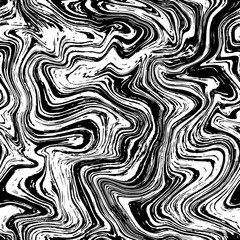 Poster - Vector seamless marble pattern. Liquid grunge black and white texture for your design.