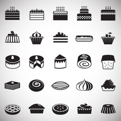 Poster - Cake icons set on white background for graphic and web design, Modern simple vector sign. Internet concept. Trendy symbol for website design web button or mobile app