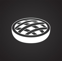 Poster - Cake icon on black background for graphic and web design, Modern simple vector sign. Internet concept. Trendy symbol for website design web button or mobile app