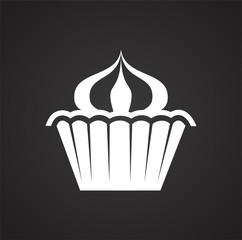 Poster - Cake icon on black background for graphic and web design, Modern simple vector sign. Internet concept. Trendy symbol for website design web button or mobile app