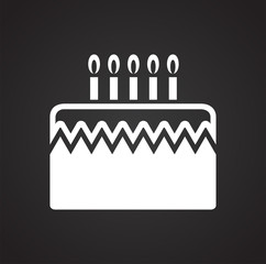 Poster - Cake icon on black background for graphic and web design, Modern simple vector sign. Internet concept. Trendy symbol for website design web button or mobile app