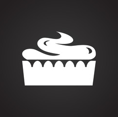 Poster - Cake icon on black background for graphic and web design, Modern simple vector sign. Internet concept. Trendy symbol for website design web button or mobile app