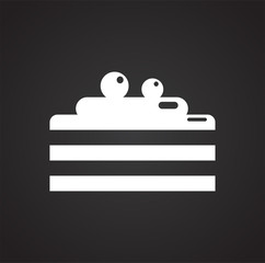 Poster - Cake icon on black background for graphic and web design, Modern simple vector sign. Internet concept. Trendy symbol for website design web button or mobile app