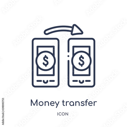 Money Transfer Icon From Payment Outline Collection Thin - 