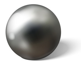 Wall Mural - Matt steel ball on white surface realistic vector