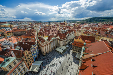 Poster - Prague Old Town Square and Church of Mother of God before Tyn in Prague, Czech Republic.