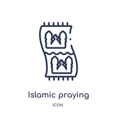 Sticker - islamic praying carpet icon from religion outline collection. Thin line islamic praying carpet icon isolated on white background.