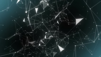 Poster - Planetary rotation.Neuron network, neuronet synapse 3D animation, inside the human brain.Seamless loop.