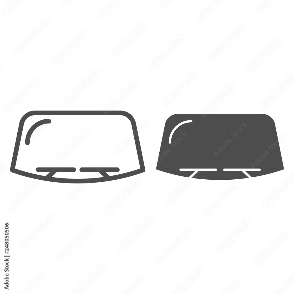 Windshield line and glyph icon. Car window vector illustration isolated ...