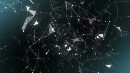 Poster - Rotating three-dimensional structure.Abstract technology background footage,concept of software developer and Computer script.seamless loop.