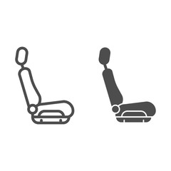 Poster - car seat line and glyph icon. car armchair vector illustration isolated on white. car part outline s