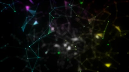 Poster - Digital Web.Abstract animation. Business background. Particle coupling. Seamless loop.