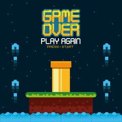 Poster - videogame game over concept