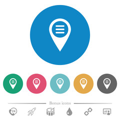 Sticker - GPS map location options flat round icons