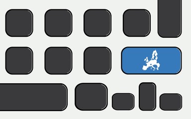 Sticker - Europe sur une touche de clavier d'ordinateur