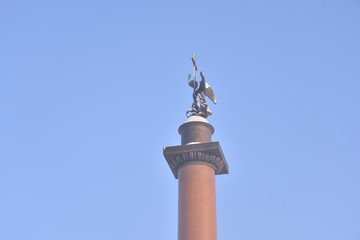 Wall Mural - Alexander Column on blue sky background.