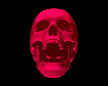 Red Screaming Skull Illustration On Dark BG