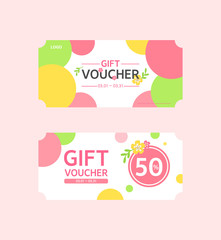 Wall Mural - Set of colorful spring gift vouchers