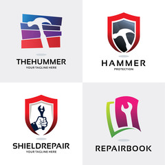 Sticker - Hammer Logo Set Design Template Collection