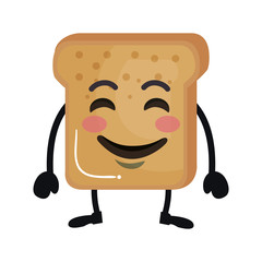 Canvas Print - delicious bread toast kawaii character